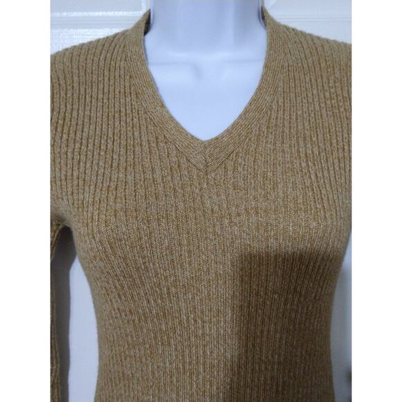G2000 Womens Wool Blend Golden Tan V-Neck Knit Sweater Size 7 - Picture 8 of 9